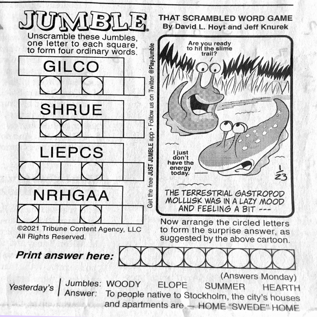 Solving The Daily Jumble Solving The Daily Jumble