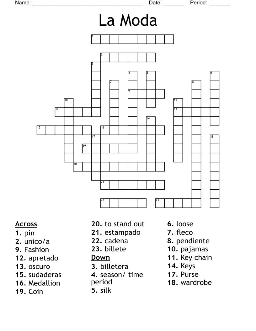 Spanish Crossword WordMint