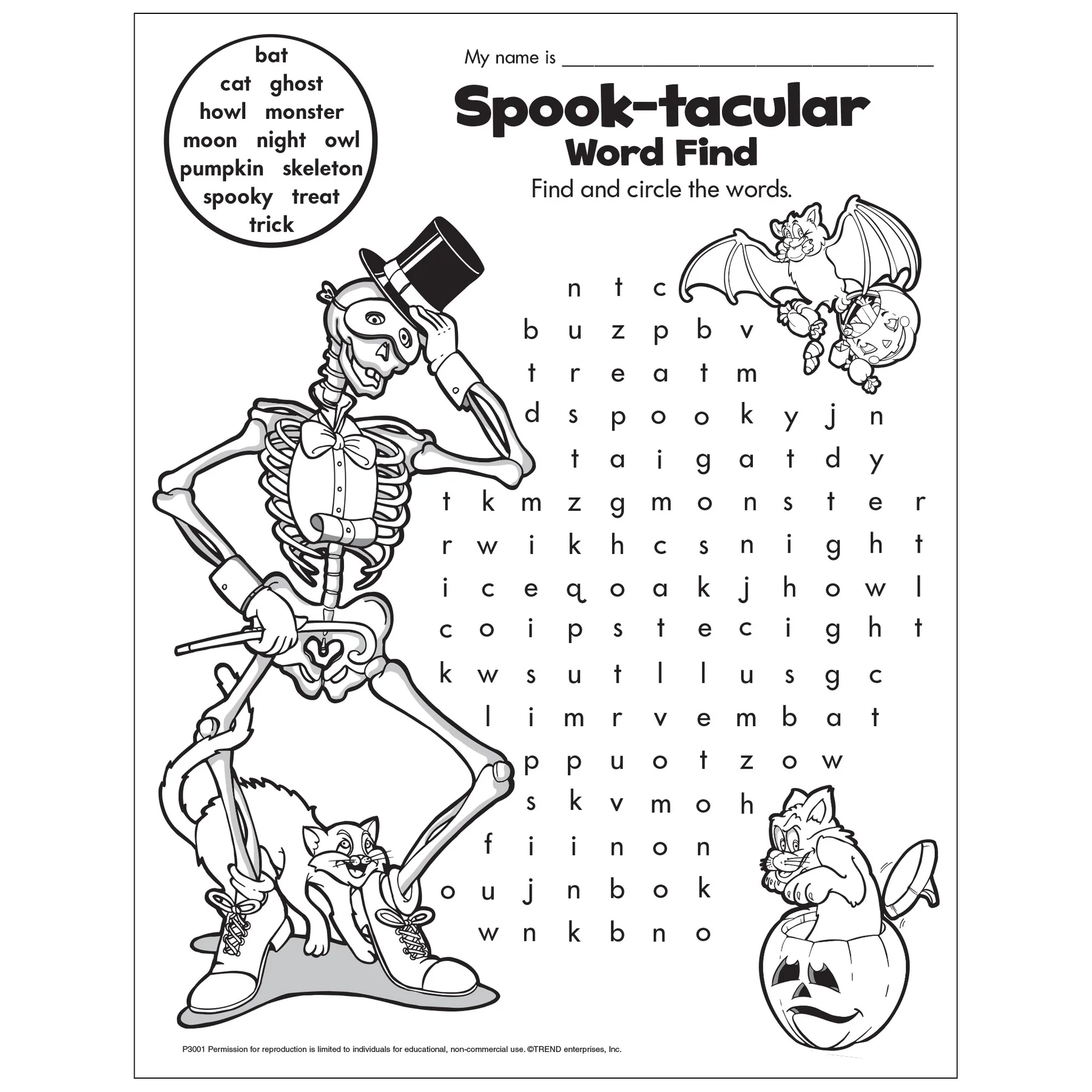 Spook tacular Halloween Word Find Free Printable TREND Enterprises Inc Spook tacular Halloween Word Find Free Printable TREND Enterprises Inc