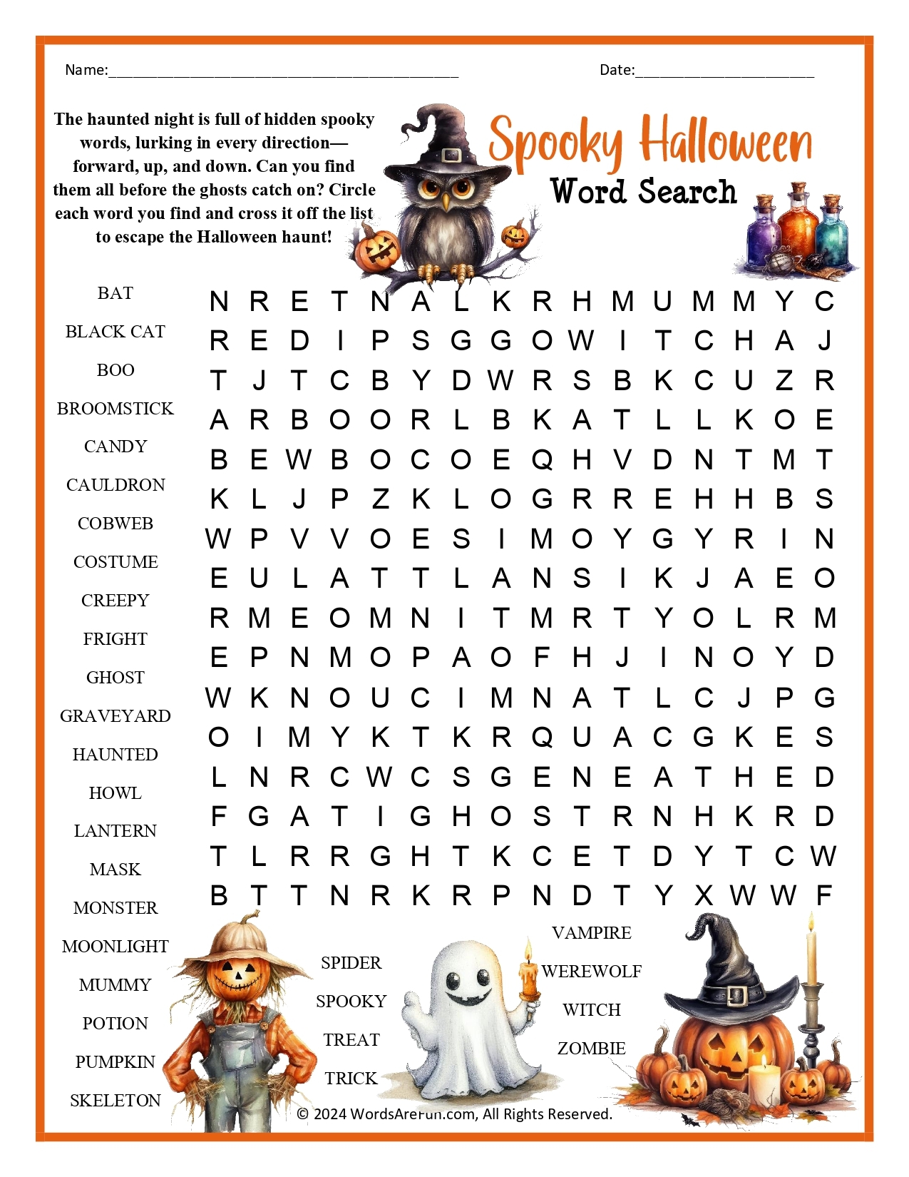 Halloween Printable Word Search Puzzles Halloween Printable Word Search Puzzles