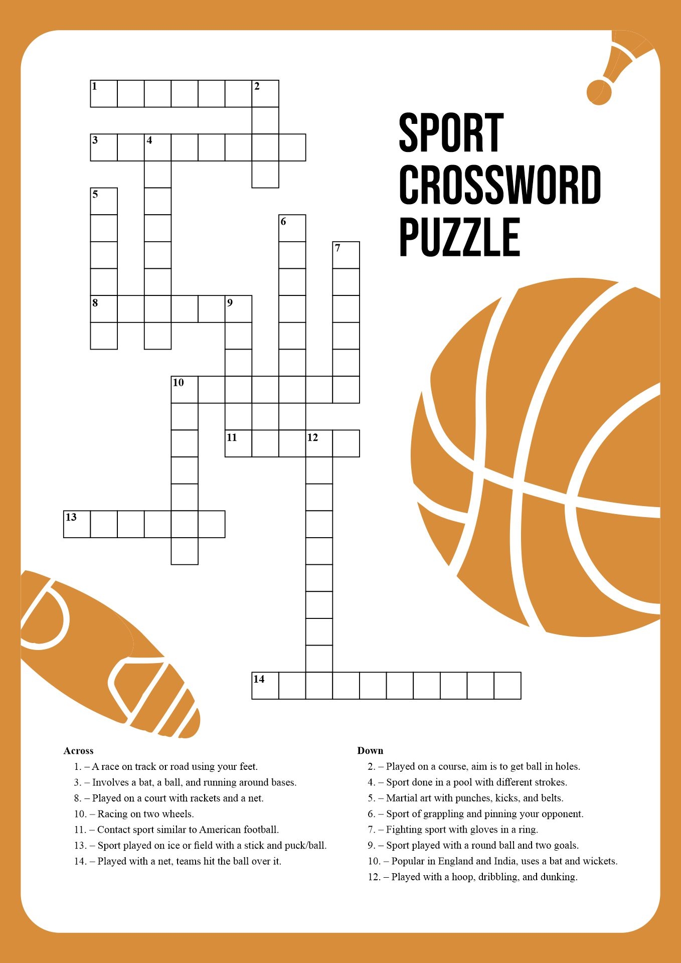 Basketball Themed Printable Crossword Puzzles Basketball Themed Printable Crossword Puzzles