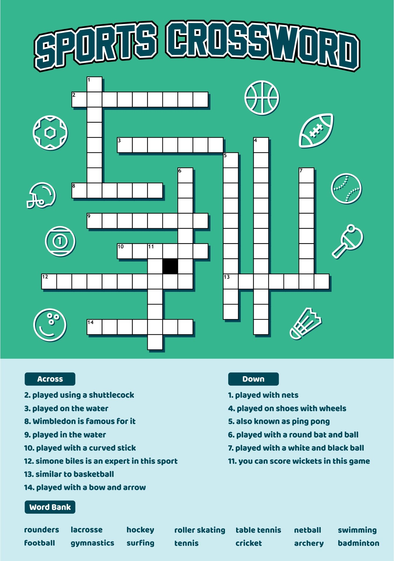Sport Crossword 10 Free PDF Printables Printablee Sport Crossword 10 Free PDF Printables Printablee