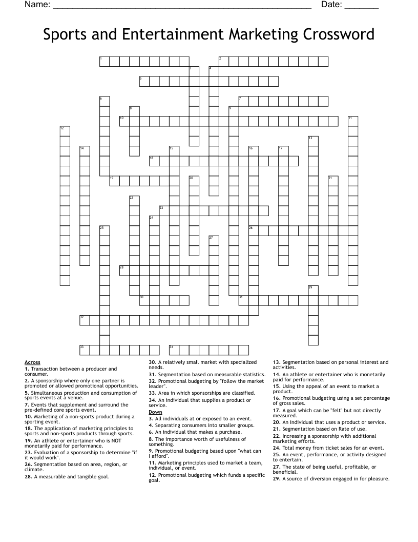 Printable Crossword Puzzles Entertainment Printable Crossword Puzzles Entertainment