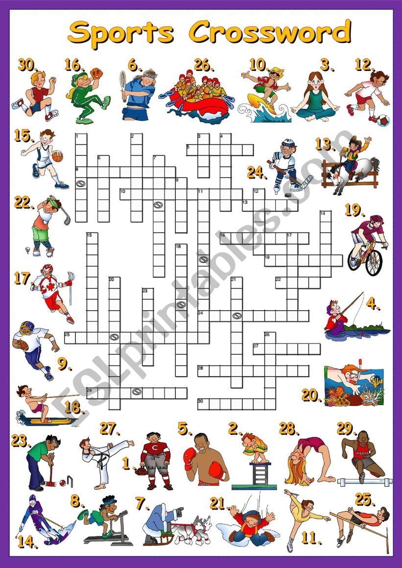 Sports Printable Crossword Puzzles Sports Printable Crossword Puzzles
