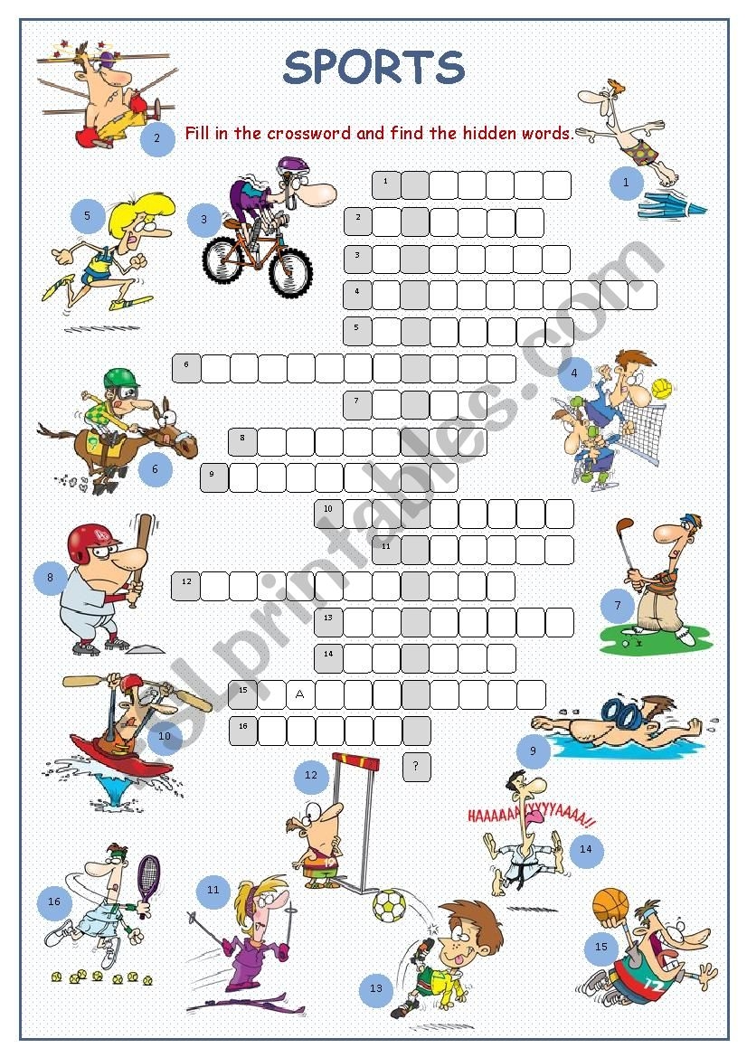 Sports Crossword Puzzle ESL Worksheet By Kissnetothedit Sports Crossword Puzzle ESL Worksheet By Kissnetothedit