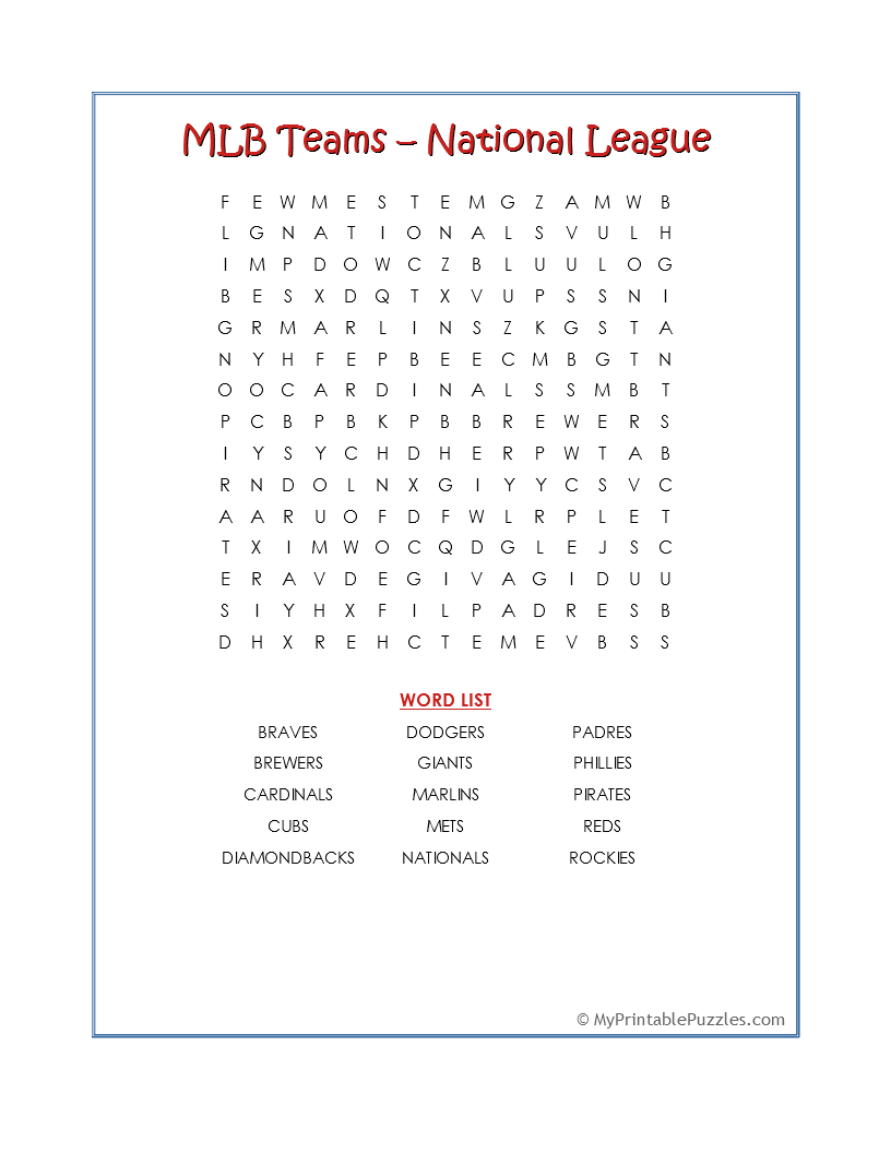 Sports My Printable Puzzles Sports My Printable Puzzles