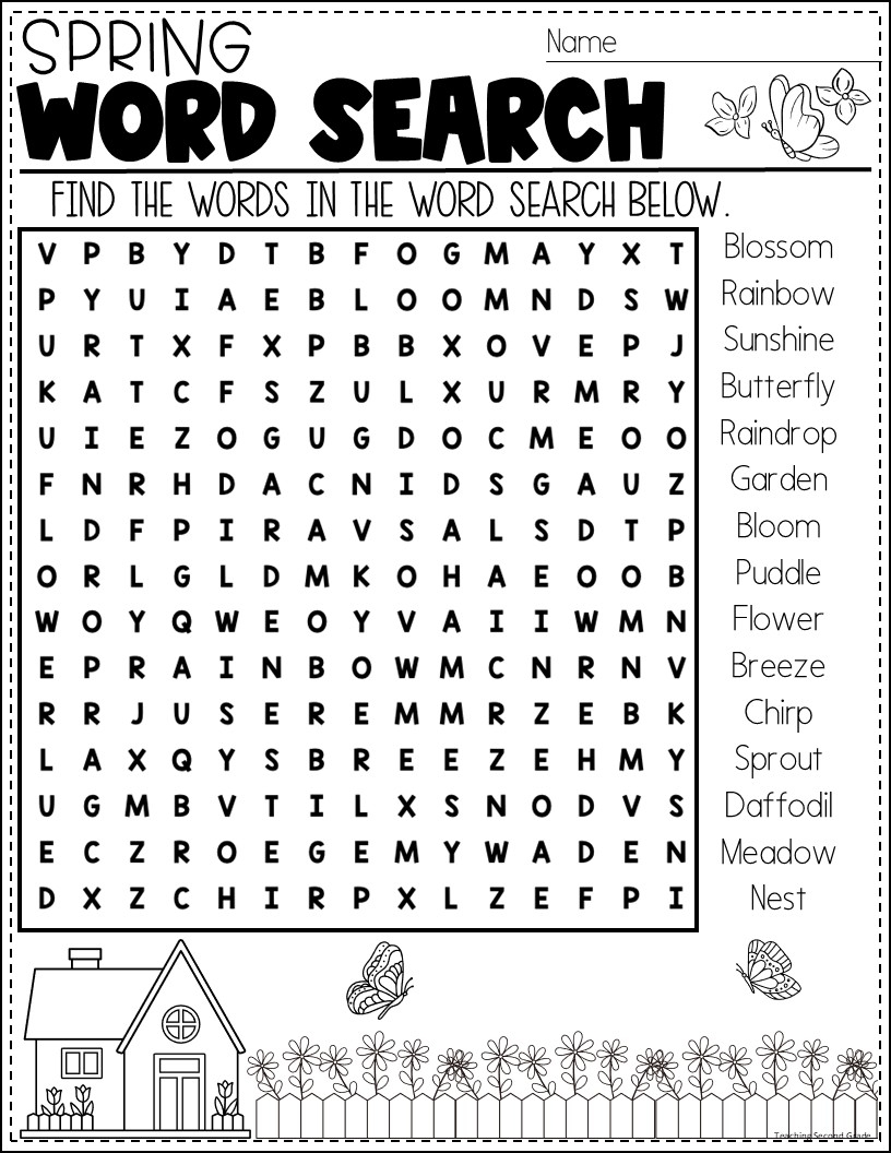Spring Activity Fun Pack Word Search Crossword Scrambled Word Maze Teaching Second Grade Spring Activity Fun Pack Word Search Crossword Scrambled Word Maze Teaching Second Grade