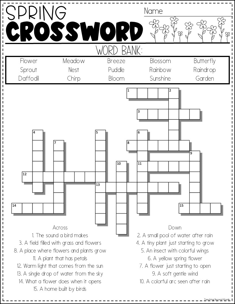 Spring Activity Fun Pack Word Search Crossword Scrambled Word Maze Teaching Second Grade Spring Activity Fun Pack Word Search Crossword Scrambled Word Maze Teaching Second Grade