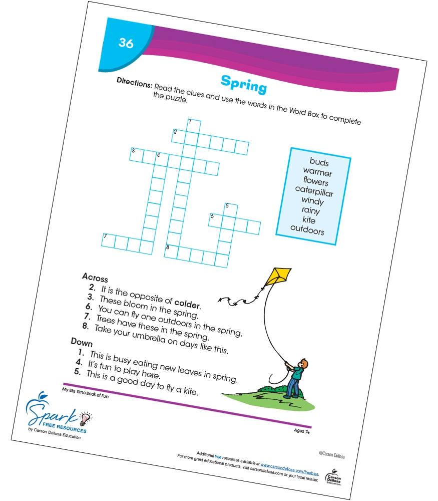 Free Printable Spring Crossword Puzzles Free Printable Spring Crossword Puzzles