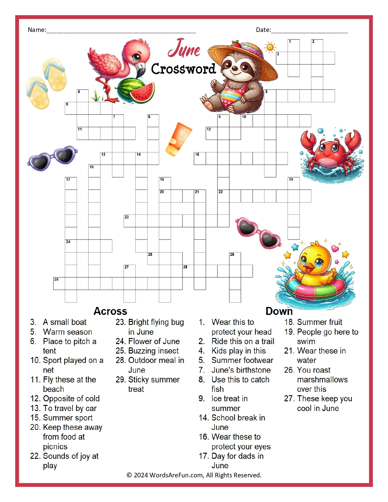 Spring Crossword Puzzles Spring Crossword Puzzles