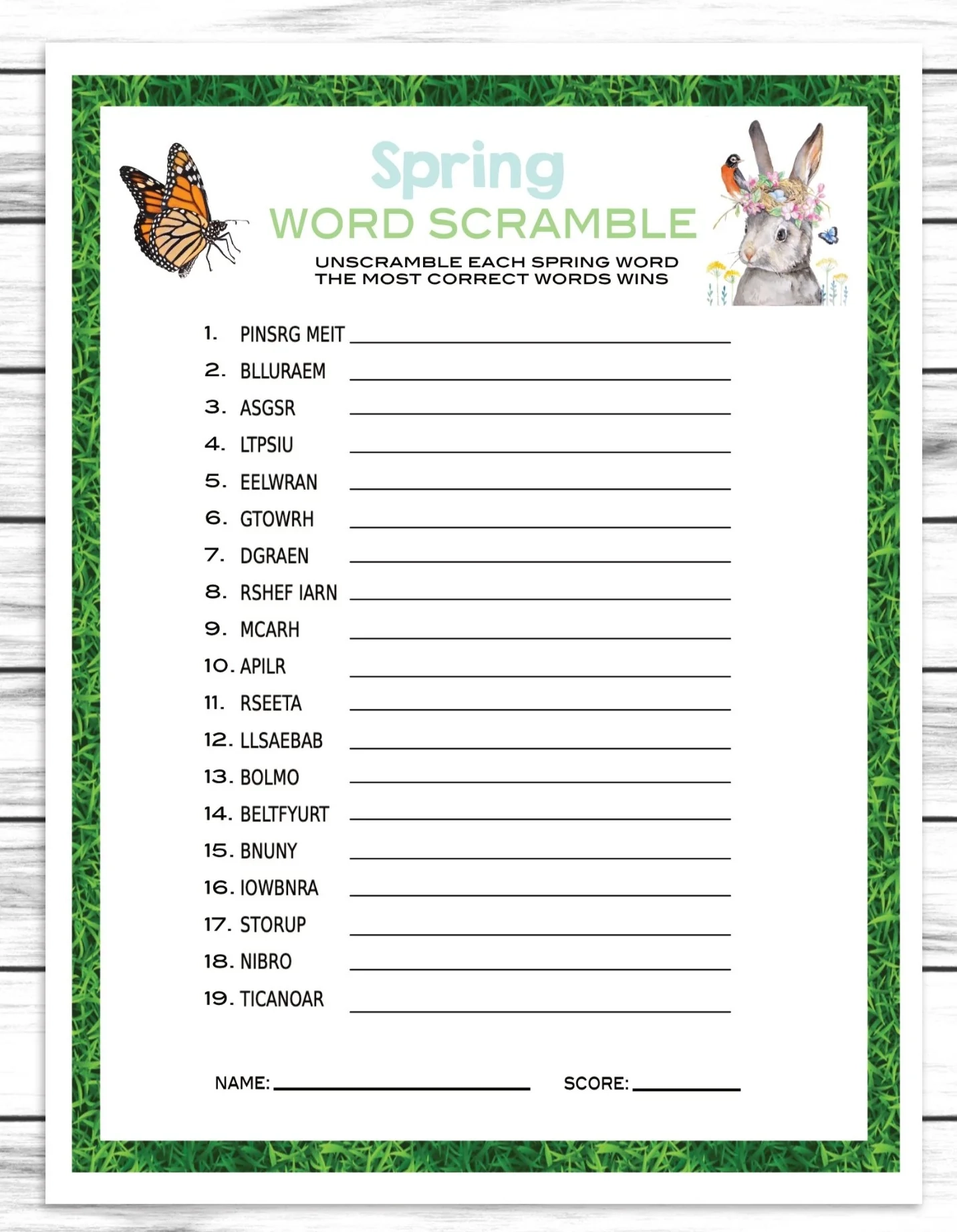 Spring Party Word Scramble Jumble Puzzle Kids Or Adults Spring Printa Enjoymyprintables Spring Party Word Scramble Jumble Puzzle Kids Or Adults Spring Printa Enjoymyprintables