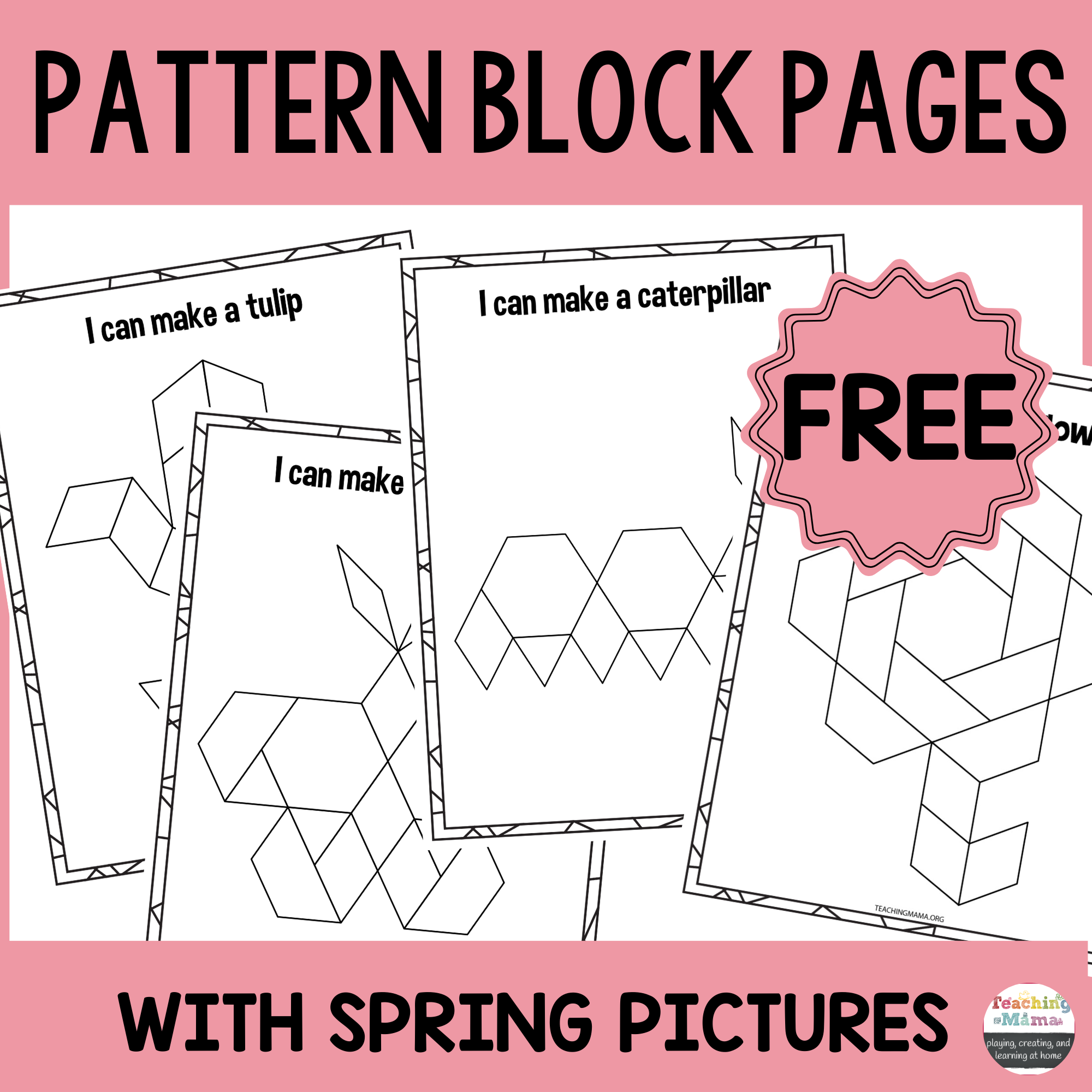 Spring Pattern Block Printables Teaching Mama Spring Pattern Block Printables Teaching Mama