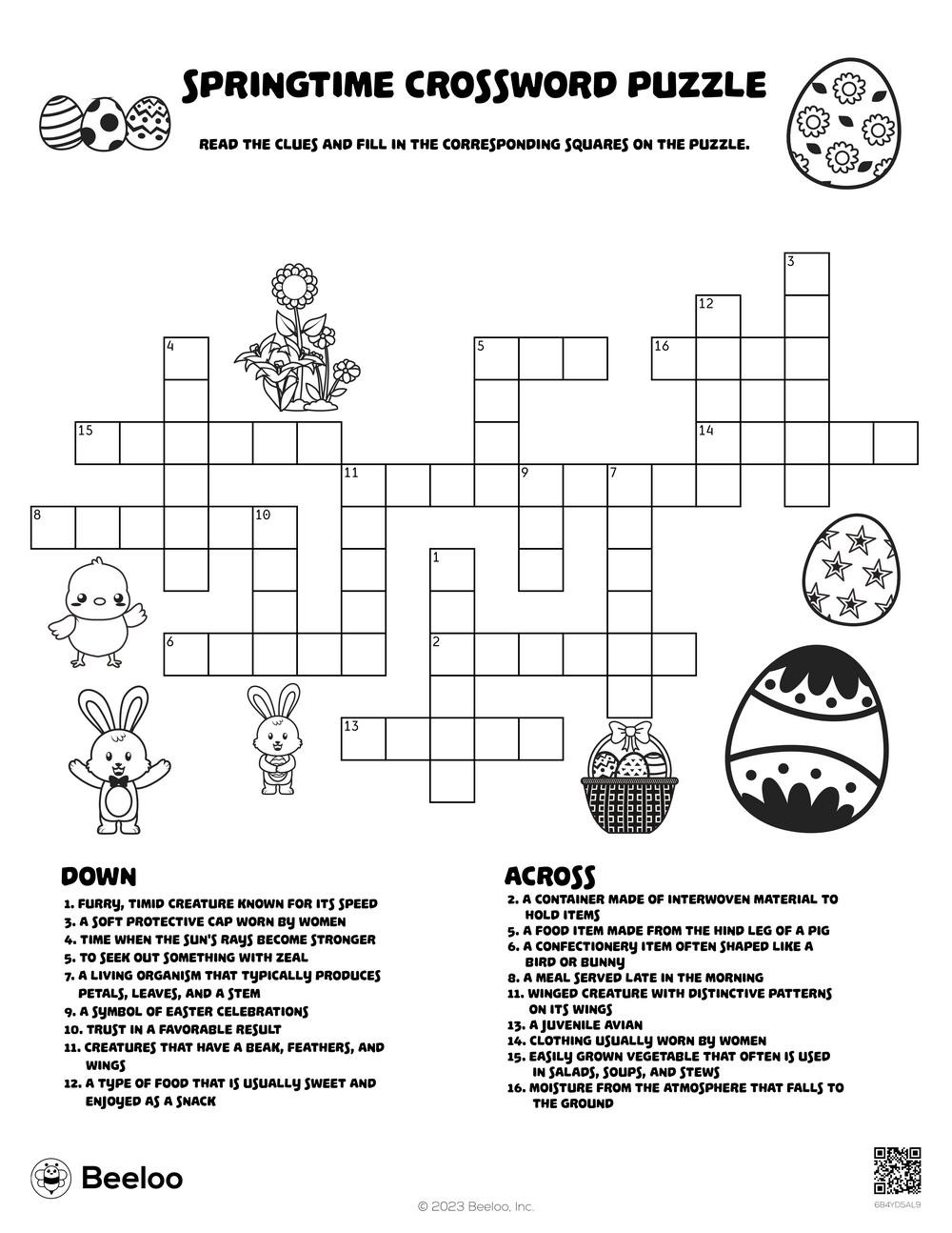 Springtime Easter themed Crossword Puzzles Beeloo Printable Crafts And Activities For Kids Springtime Easter themed Crossword Puzzles Beeloo Printable Crafts And Activities For Kids