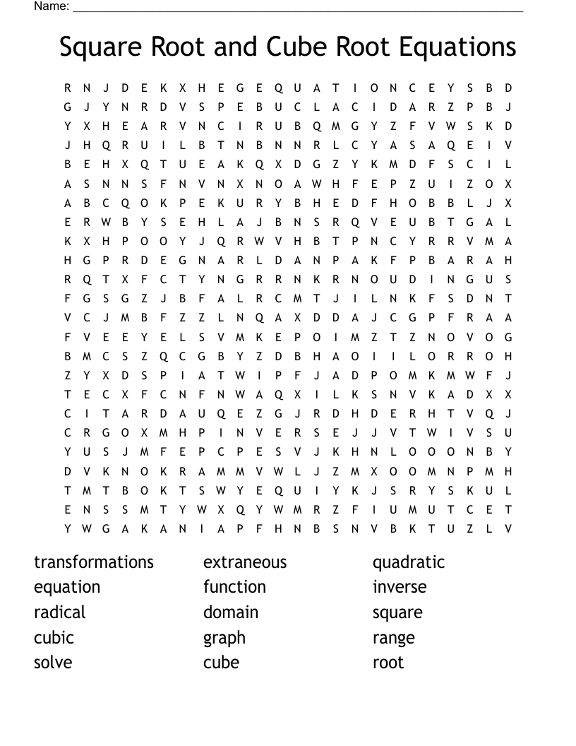 Square Root And Cube Root Equations Word Search WordMint Square Root And Cube Root Equations Word Search WordMint
