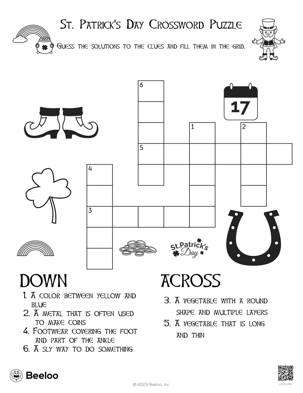 St Patricks Day Printable Crossword Puzzles St Patricks Day Printable Crossword Puzzles