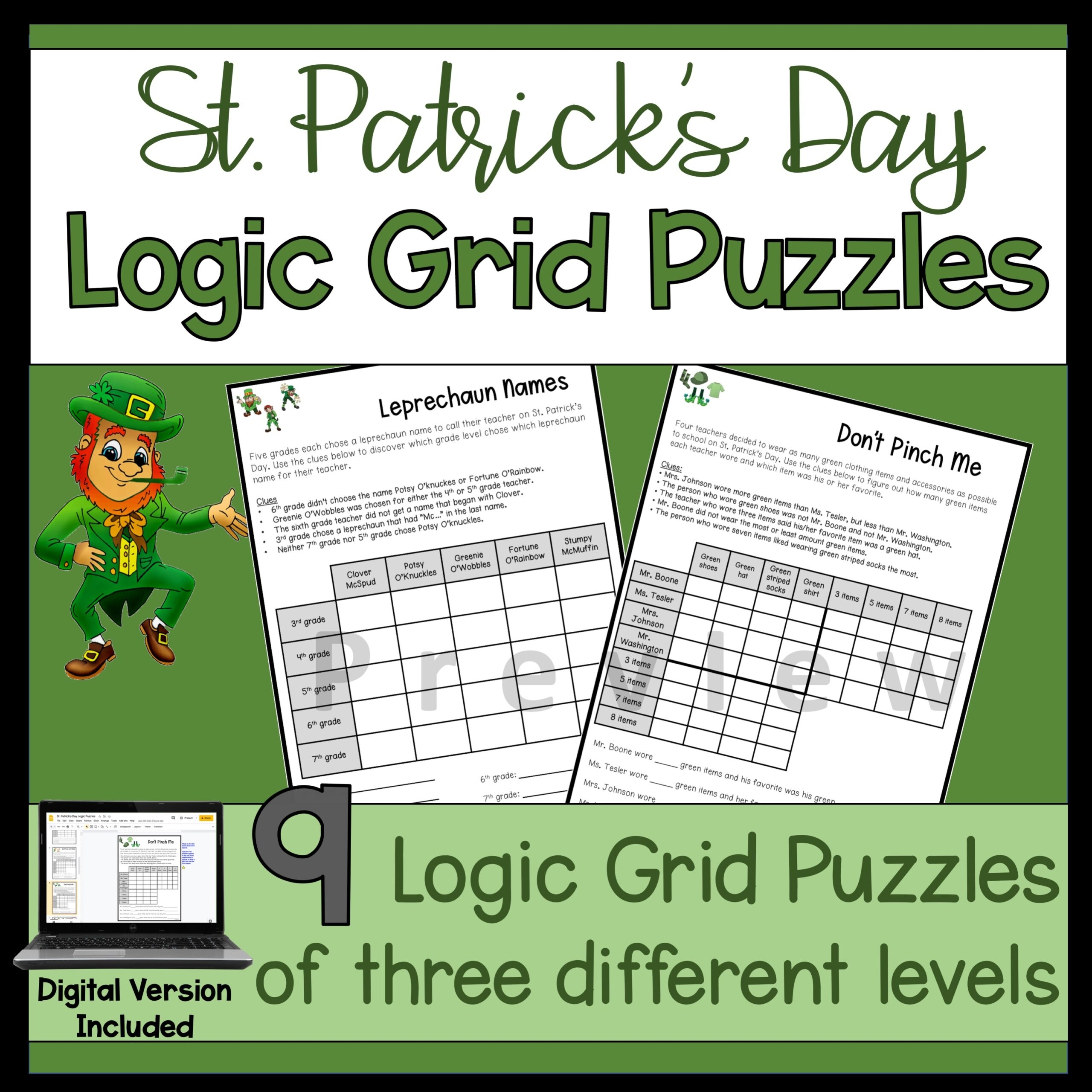 St Patrick s Day Logic Puzzles Made By Teachers St Patrick s Day Logic Puzzles Made By Teachers
