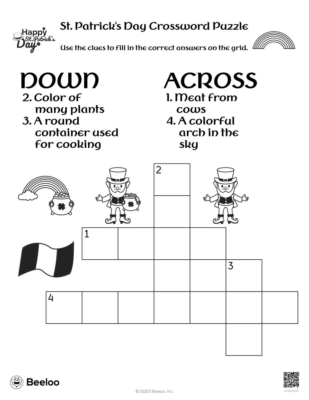 St Patrick s Day themed Crossword Puzzles Beeloo Printable Crafts And Activities For Kids St Patrick s Day themed Crossword Puzzles Beeloo Printable Crafts And Activities For Kids