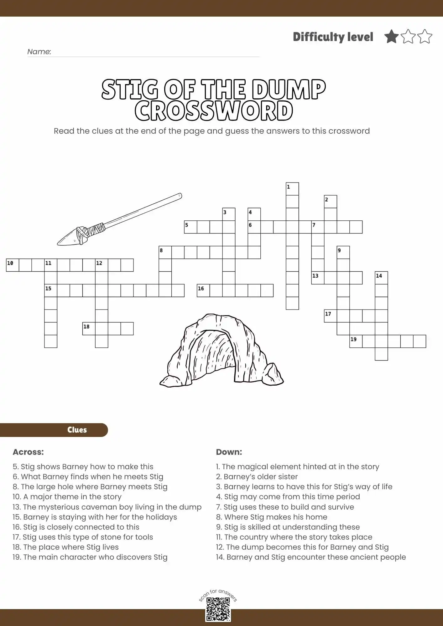Stig Of The Dump Crossword Puzzle Free Printable Literature Fun Help My Kids Are Bored Stig Of The Dump Crossword Puzzle Free Printable Literature Fun Help My Kids Are Bored