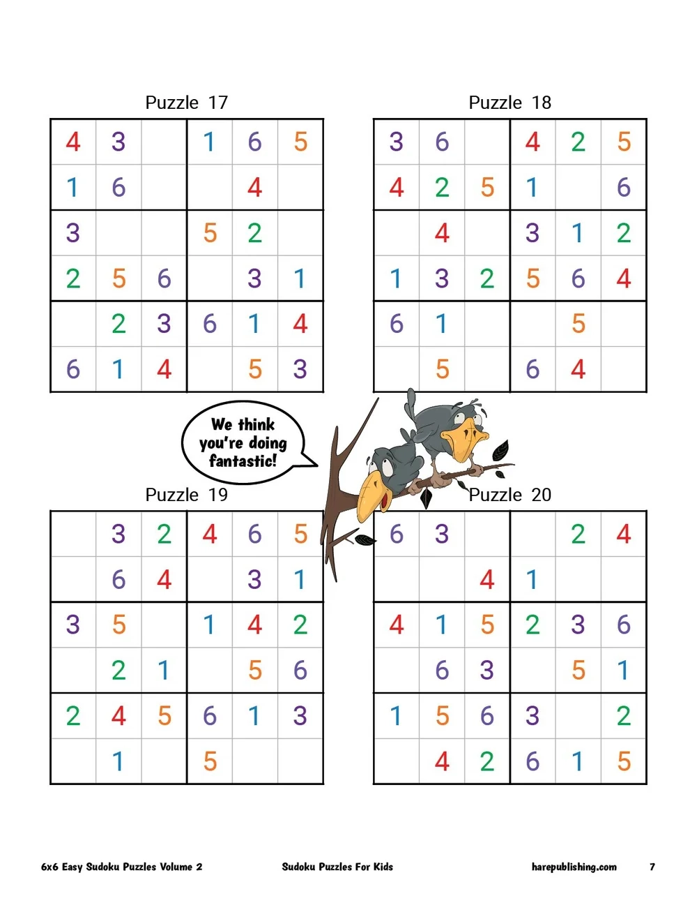 Sudoku Puzzles For Kids 50 6x6 Easy Sudoku Puzzles Volume 2 Hare Publishing Sudoku Puzzles For Kids 50 6x6 Easy Sudoku Puzzles Volume 2 Hare Publishing