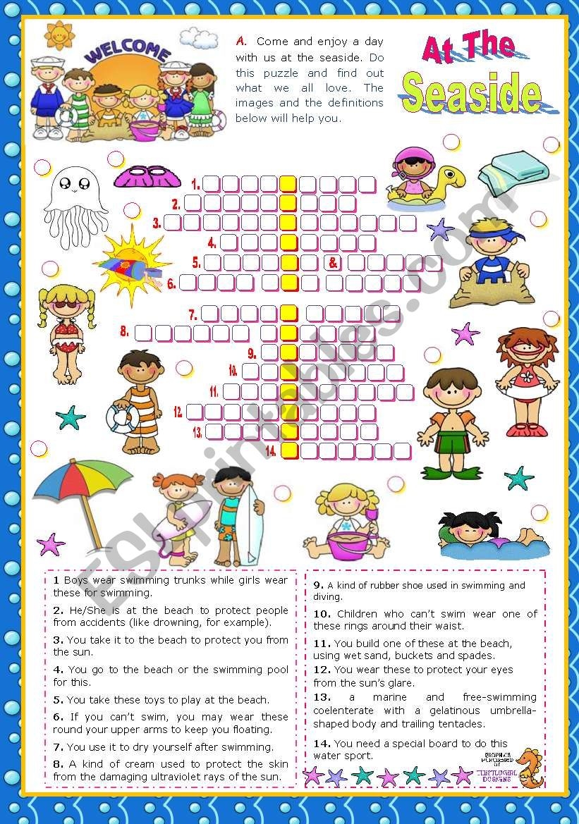 Summer At The Seaside Set 4 Crossword Puzzle ESL Worksheet By Mena22 Summer At The Seaside Set 4 Crossword Puzzle ESL Worksheet By Mena22