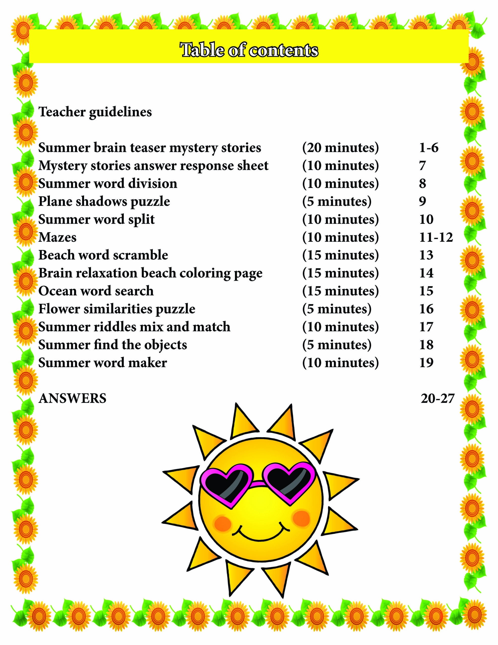 Summer Brain Teaser Stories Riddles And Puzzles Grades 5 7 Made By Teachers Summer Brain Teaser Stories Riddles And Puzzles Grades 5 7 Made By Teachers
