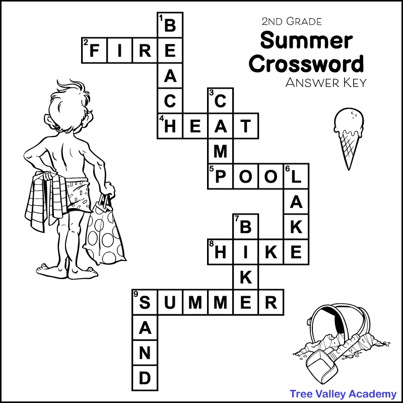 Summer Crossword Puzzles For Kids Tree Valley Academy Summer Crossword Puzzles For Kids Tree Valley Academy