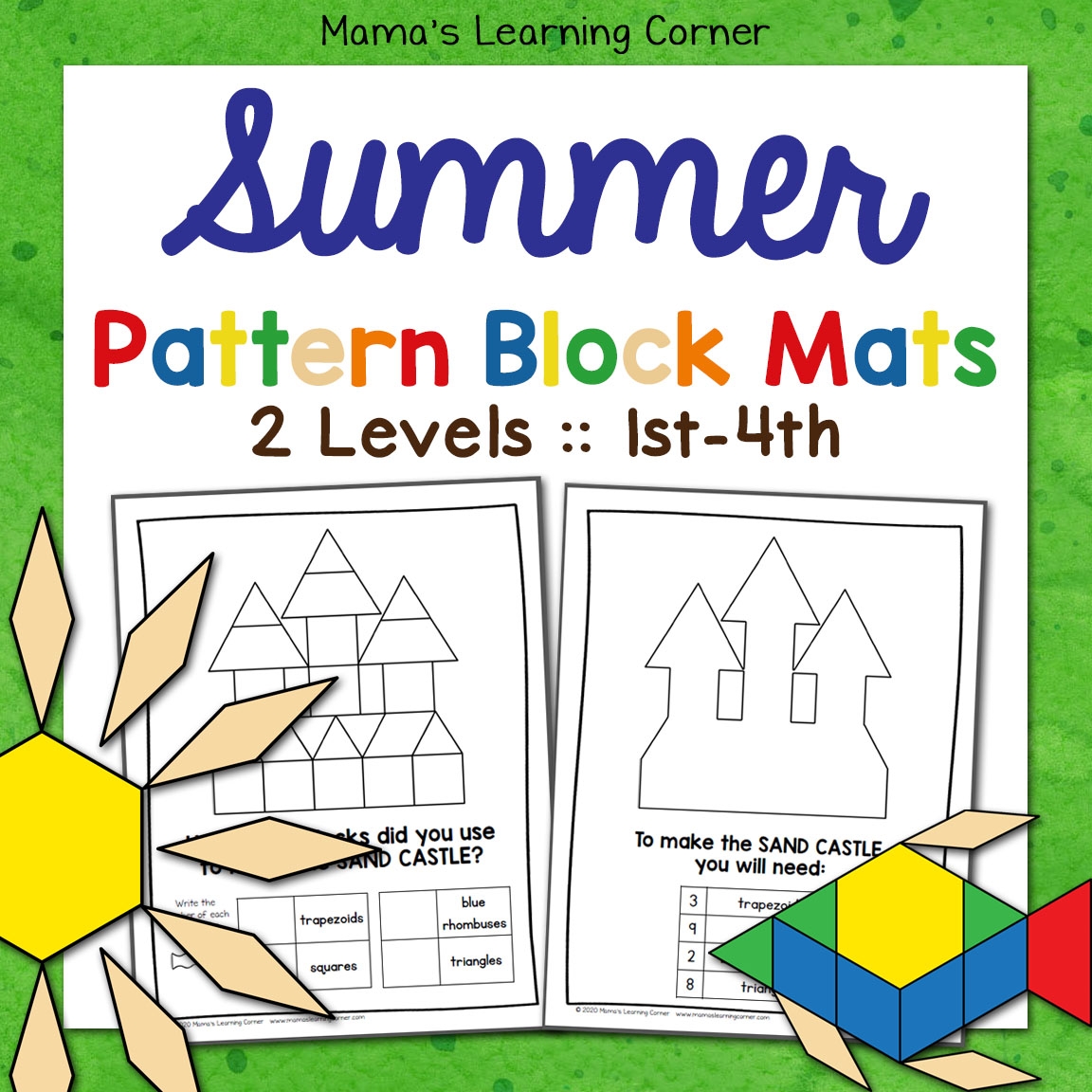Summer Pattern Block Mats Mamas Learning Corner Summer Pattern Block Mats Mamas Learning Corner