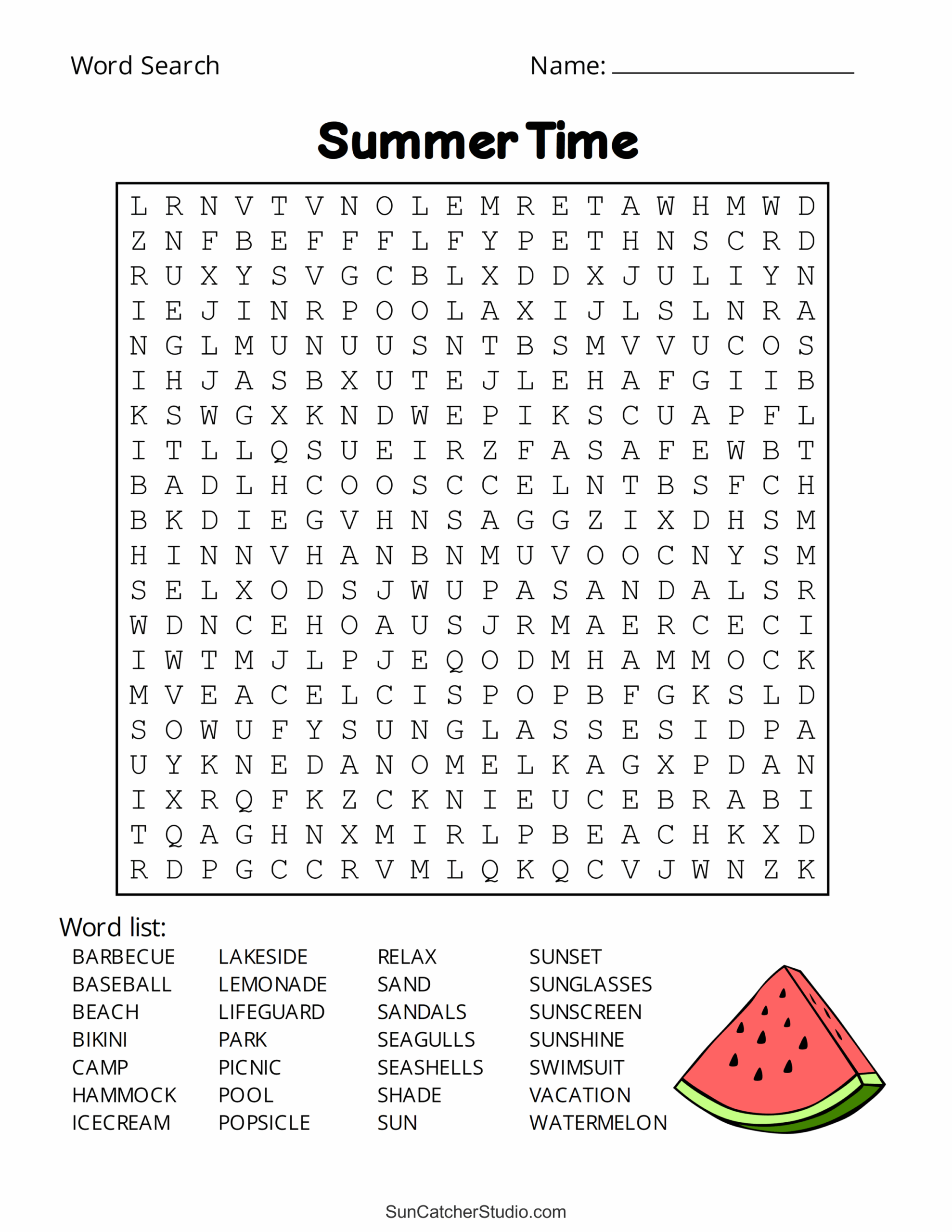 Summer Word Search Free Printable Puzzles Free Printables Summer Word Search Free Printable Puzzles Free Printables