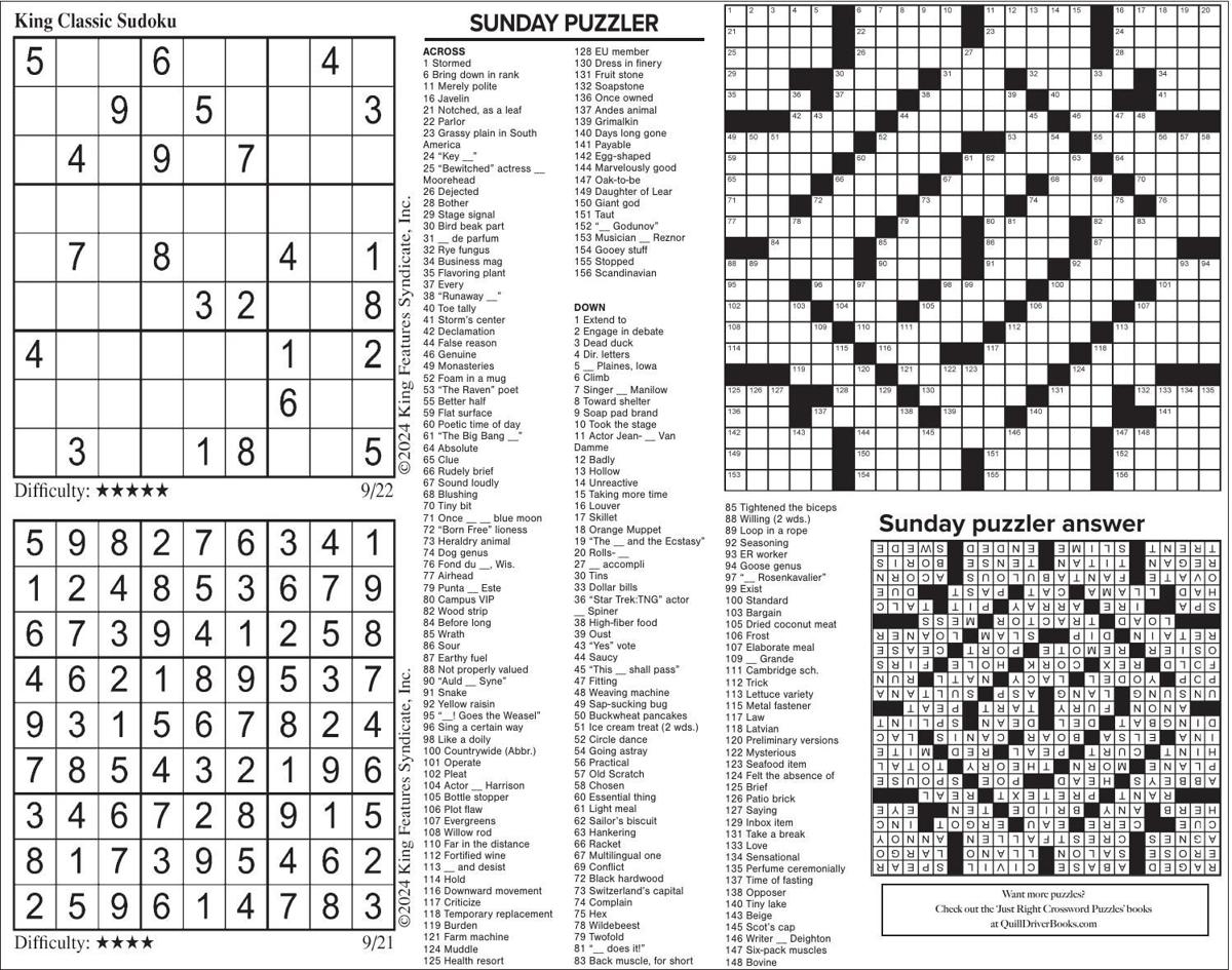 Sunday Newspaper Crossword Puzzles Printable Sunday Newspaper Crossword Puzzles Printable