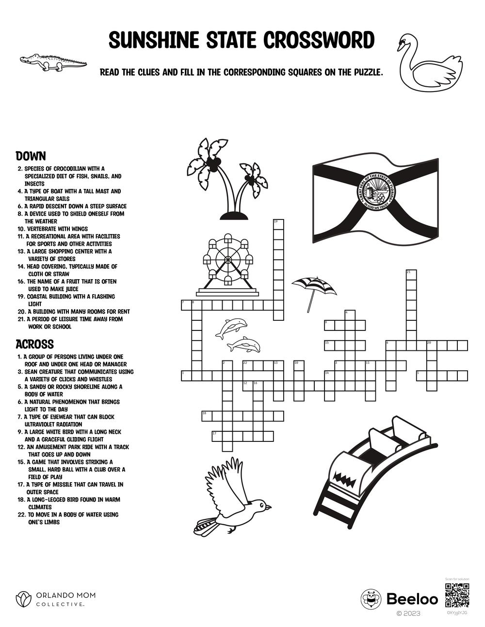 Everglades Crossword Puzzles Kids Printable Everglades Crossword Puzzles Kids Printable