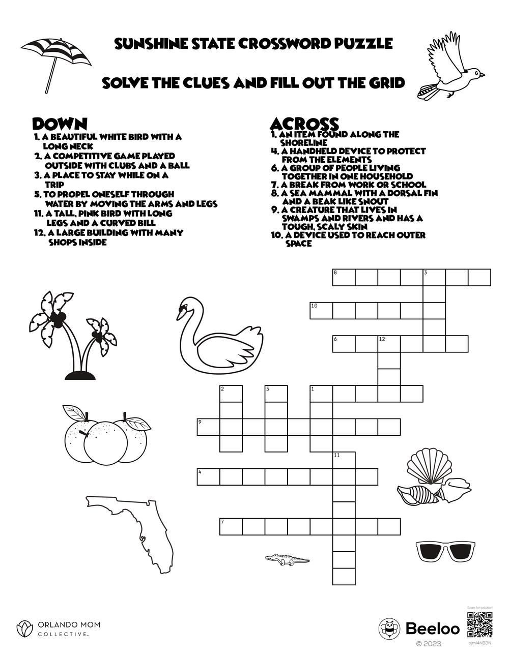 Sunshine State Crossword Puzzle Beeloo Printable Crafts And Activities For Kids Sunshine State Crossword Puzzle Beeloo Printable Crafts And Activities For Kids