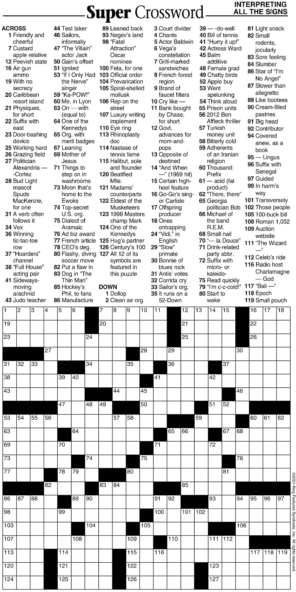 The Choice Act Printable Crossword Puzzles