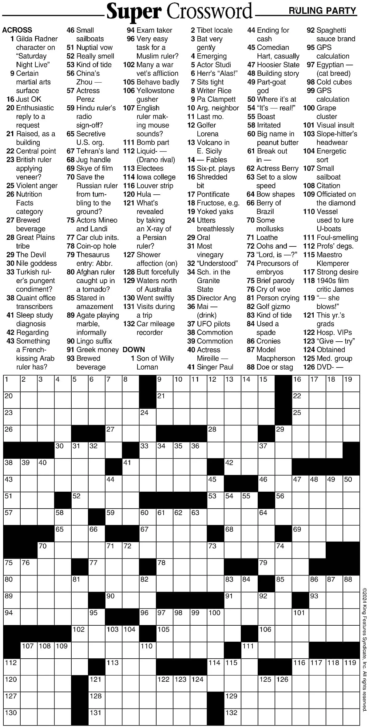 Super Crossword Ruling Party Your West Central Voice Super Crossword Ruling Party Your West Central Voice