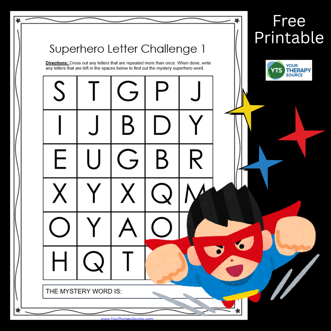 Superhero Puzzle Free Printable Your Therapy Source Superhero Puzzle Free Printable Your Therapy Source