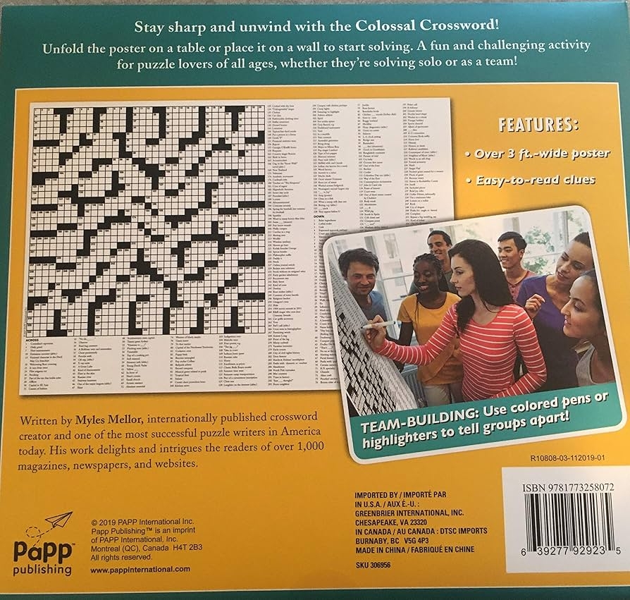 Supersized Solving Colossal Crossword Puzzle Giant Poster Volume 1 Over 3ft Wide Jigsaw Puzzles Amazon Canada