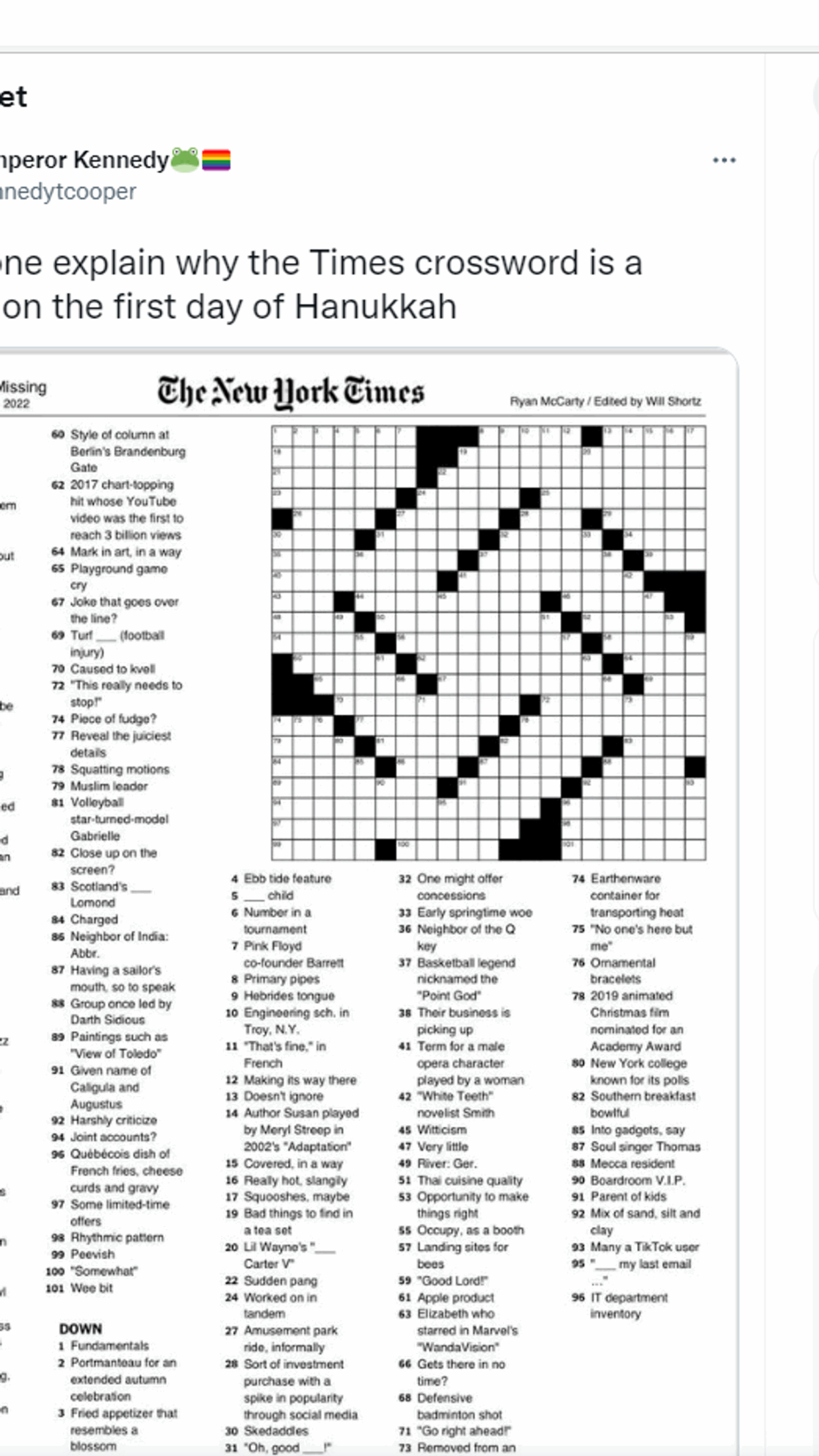 swastika shaped nyt crossword puzzle on 1st day of hanukkah leads to backlash swastika shaped nyt crossword puzzle on 1st day of hanukkah leads to backlash