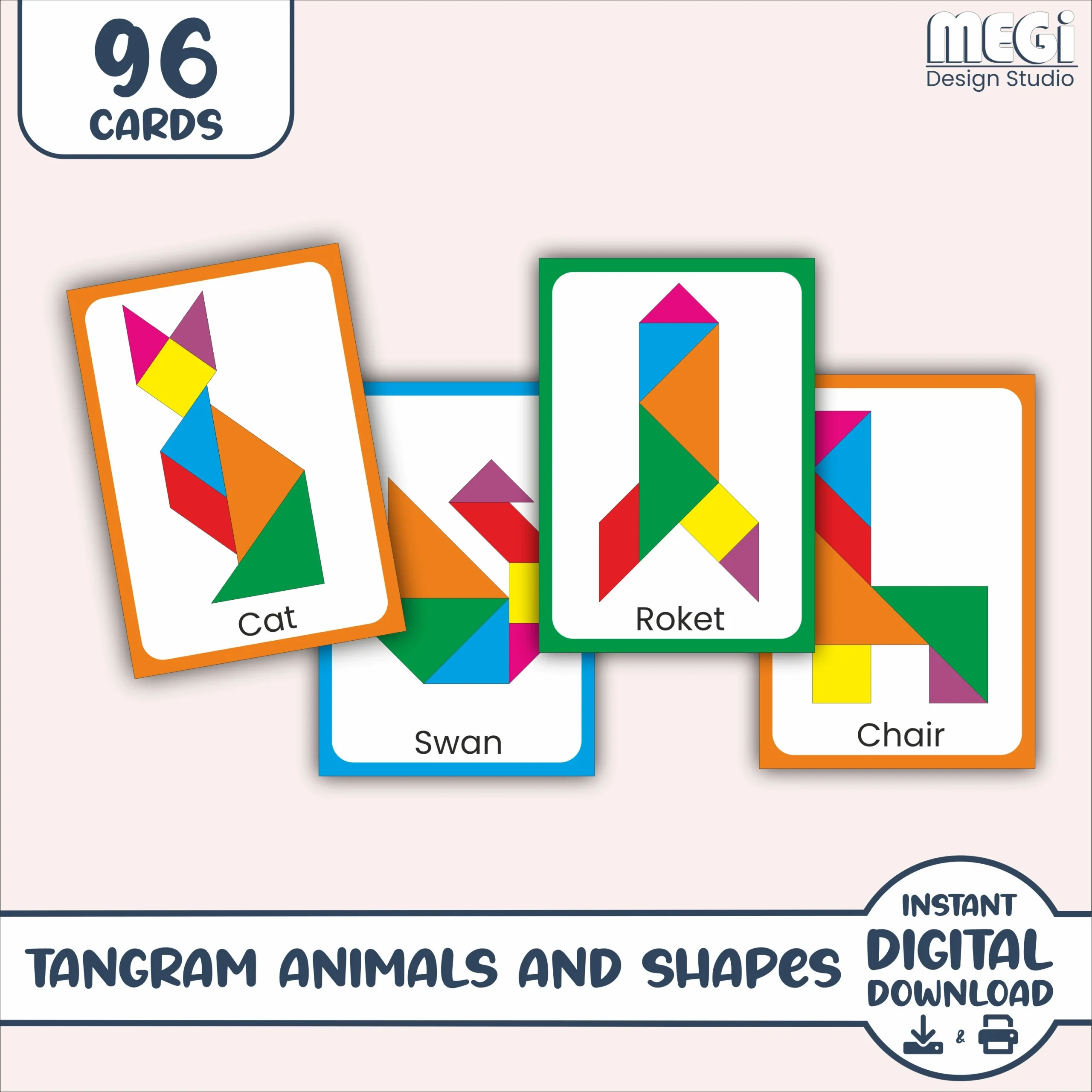Tangram Animals And Shapes Puzzle Cards 96 Cards U0026 Free Tangram Tangram Animals And Shapes Puzzle Cards 96 Cards U0026 Free Tangram
