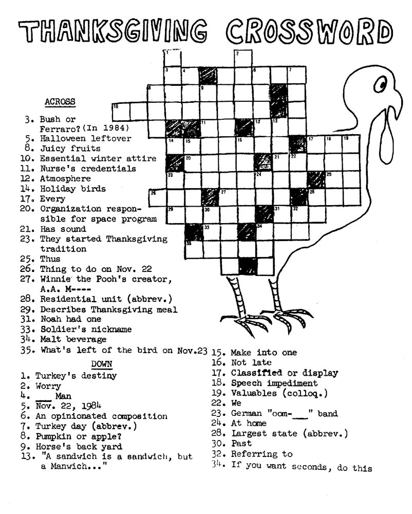 Thanksgiving Crossword Puzzle Best Coloring Pages For Kids Thanksgiving Crossword Puzzle Best Coloring Pages For Kids