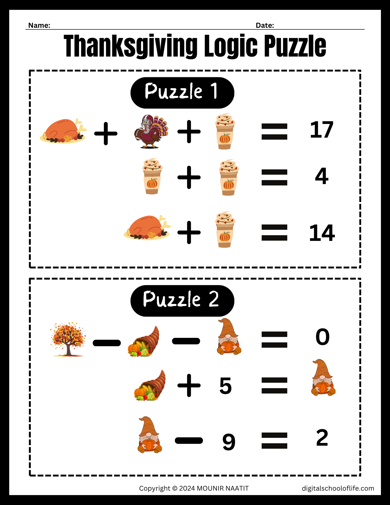 Thanksgiving Logic Puzzles Discount 10 Math Puzzles Thanksgiving Logic Puzzles Discount 10 Math Puzzles