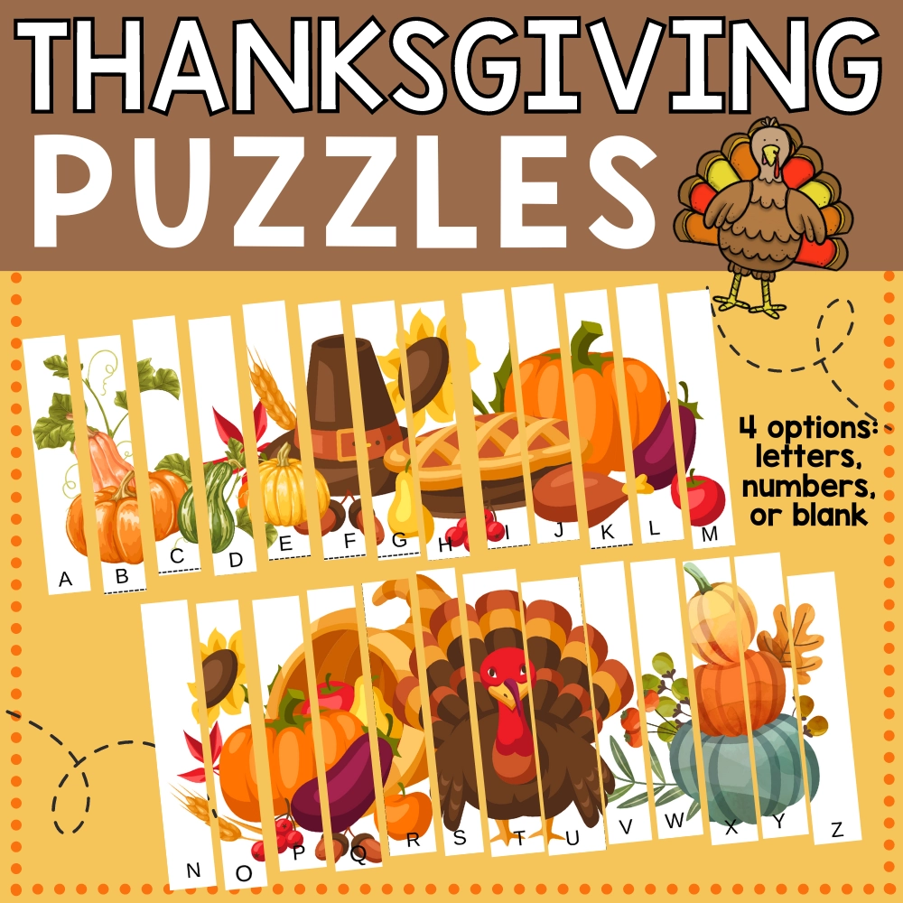 Thanksgiving Puzzle With Letters Numbers Shop teachinglittles