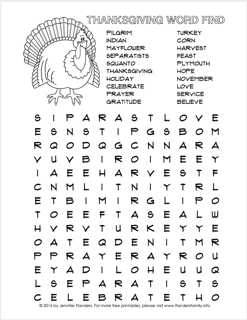 Thanksgiving Word Find Puzzle Flanders Family Home Life Thanksgiving Word Find Puzzle Flanders Family Home Life