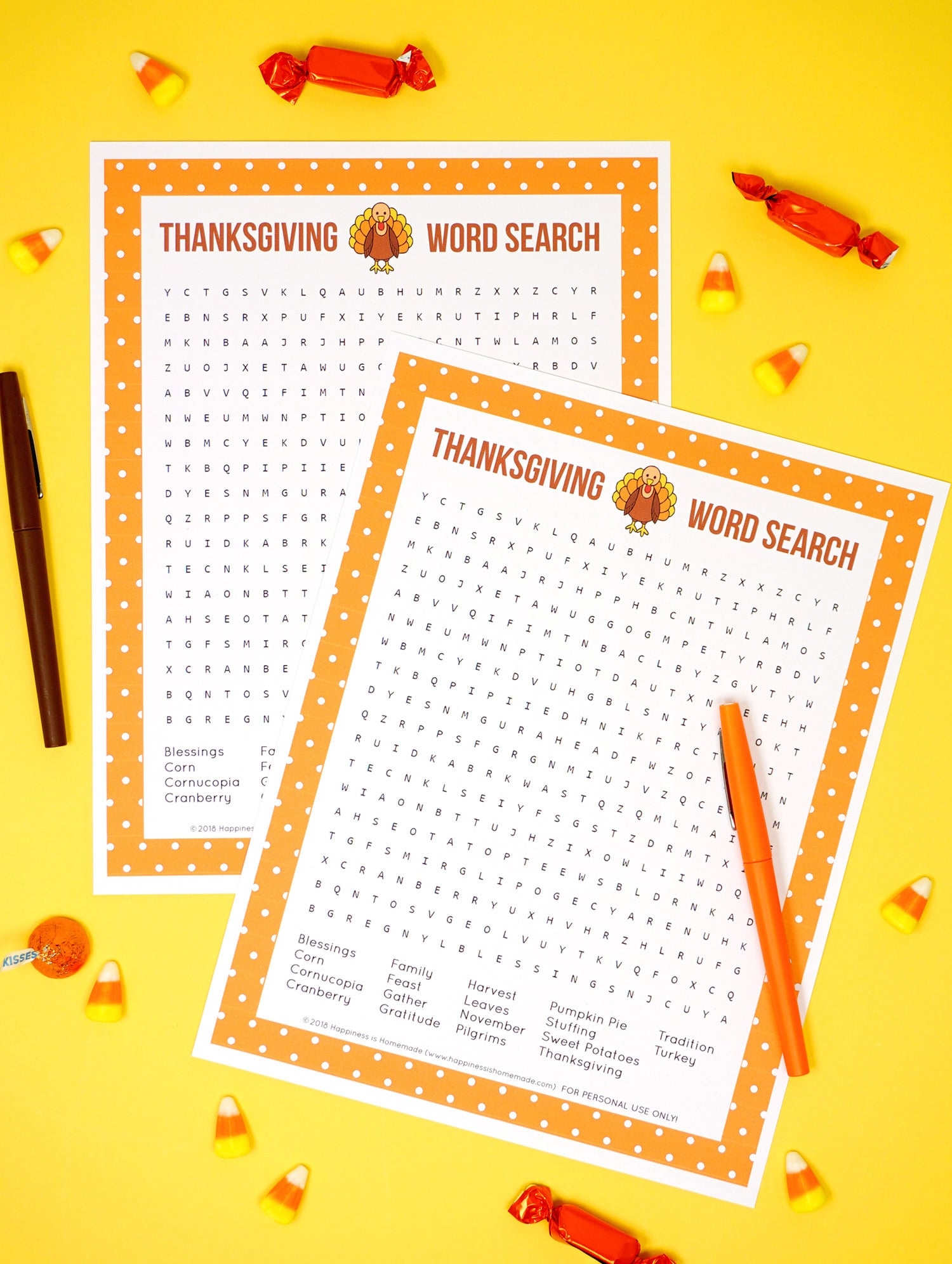 Free Printable Thanksgiving Word Puzzles