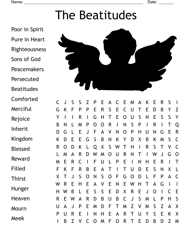 The Beatitudes Word Search WordMint The Beatitudes Word Search WordMint