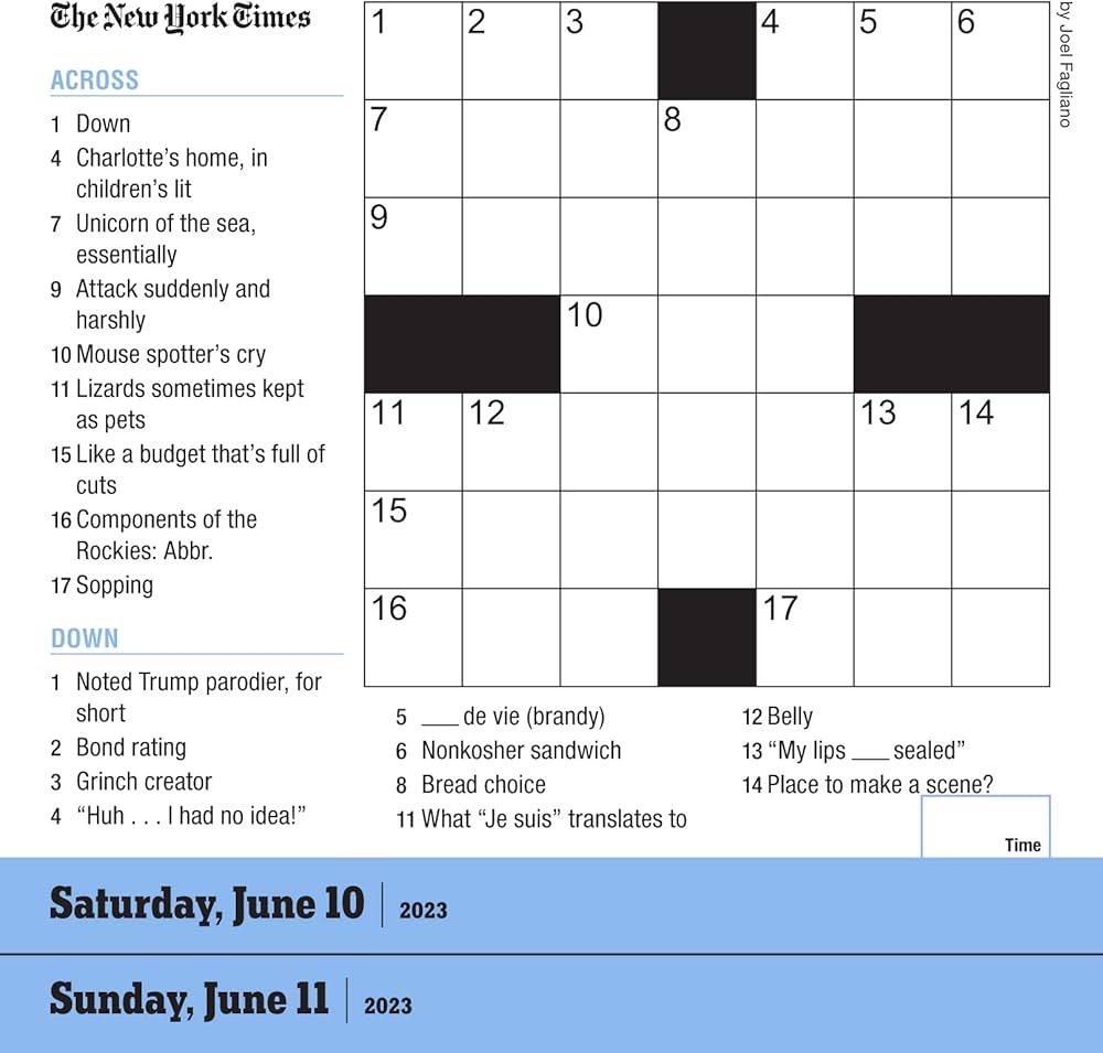 The New York Times Mini Crossword Page A Day Calendar For 2023 For Crossword Beginners And Puzzle Pros Workman Calendars Fagliano Joel Amazon sg Books The New York Times Mini Crossword Page A Day Calendar For 2023 For Crossword Beginners And Puzzle Pros Workman Calendars Fagliano Joel Amazon sg Books