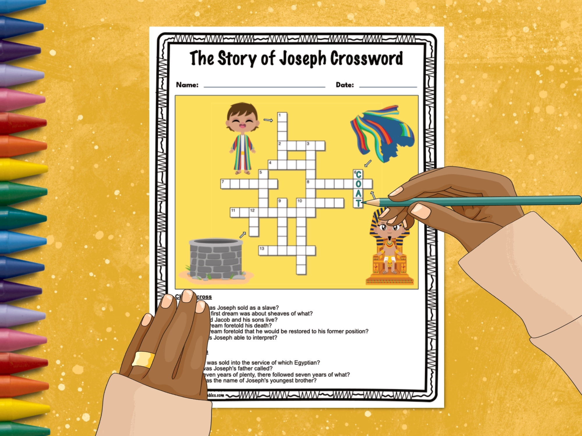 The Story Of Joseph Crossword Puzzle Printable Made By Teachers The Story Of Joseph Crossword Puzzle Printable Made By Teachers