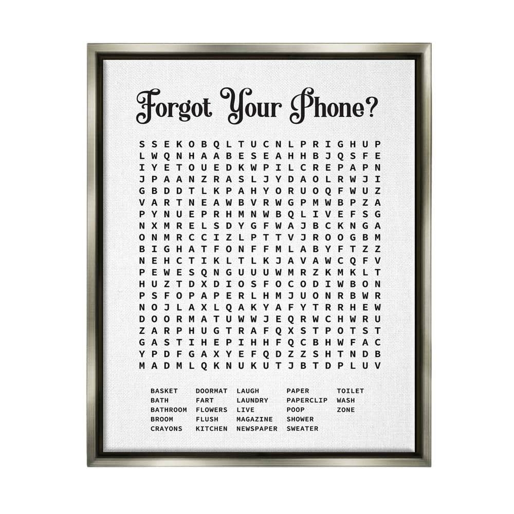 The Stupell Home Decor Collection Phone Crossword Puzzle Bathroom Word By Lettered And Lined Floater Frame Typography Wall Art Print 21 In X 17 In Wrp 1390 ffl 16x20 The Home Depot The Stupell Home Decor Collection Phone Crossword Puzzle Bathroom Word By Lettered And Lined Floater Frame Typography Wall Art Print 21 In X 17 In Wrp 1390 ffl 16x20 The Home Depot