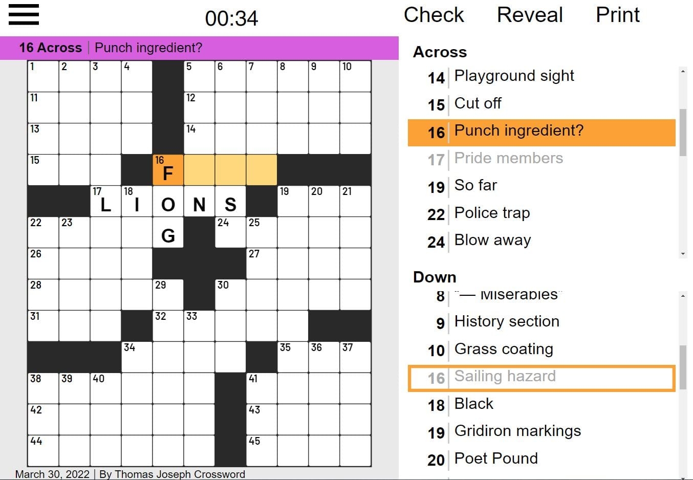 Thomas Joseph Crossword Instantly Play Thomas Joseph Crossword Thomas Joseph Crossword Instantly Play Thomas Joseph Crossword