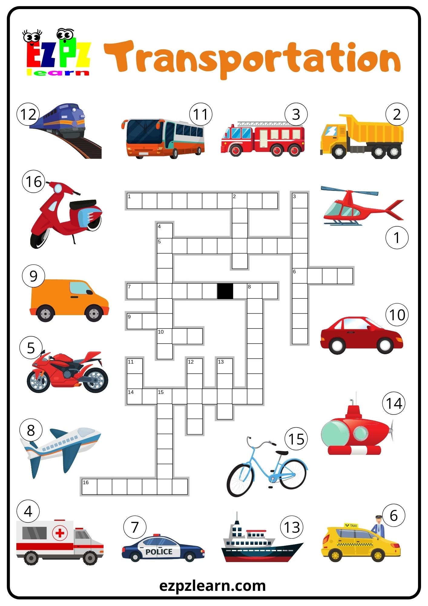 Kindergarten Crossword Puzzles Online Printables