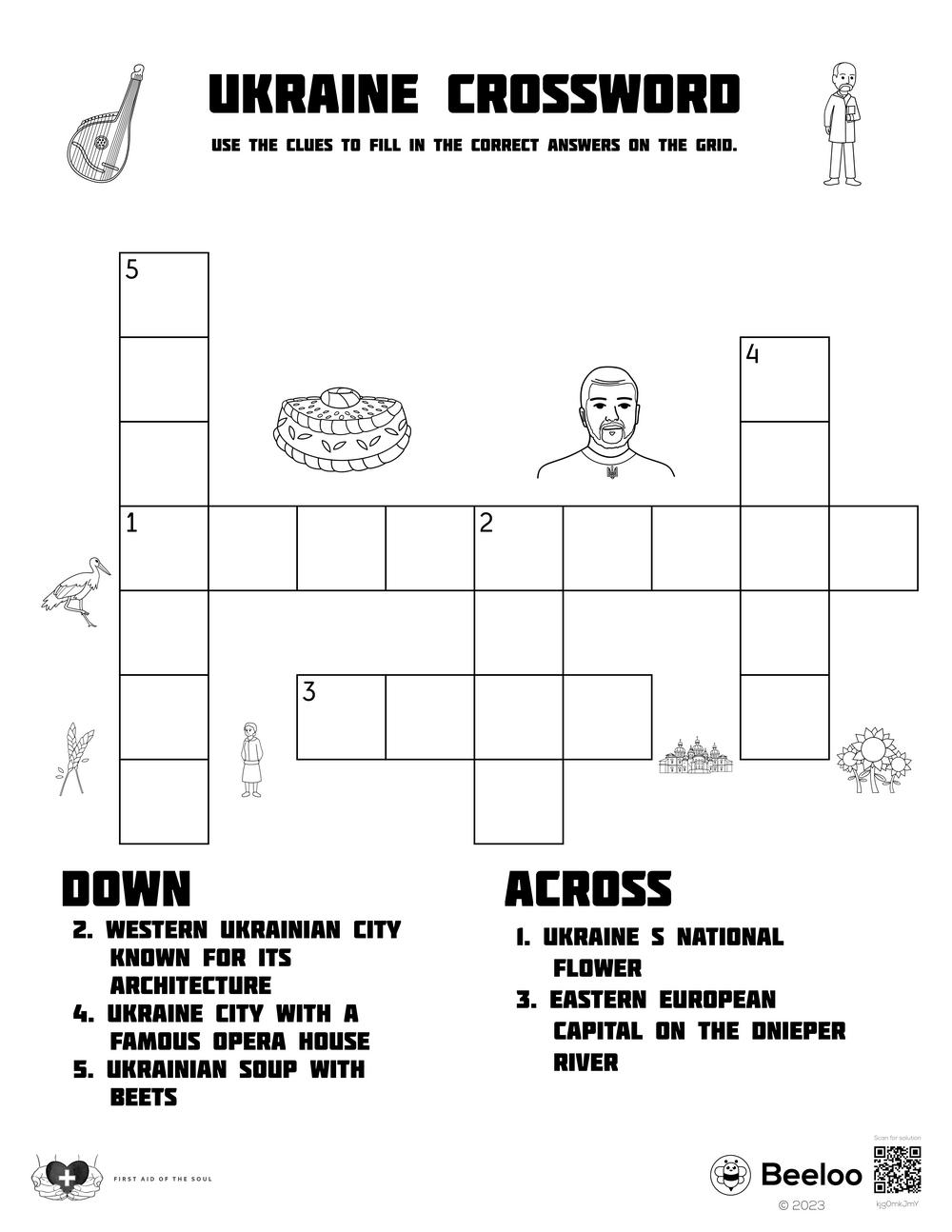 Ukraine Crossword Beeloo Printable Crafts And Activities For Kids Ukraine Crossword Beeloo Printable Crafts And Activities For Kids