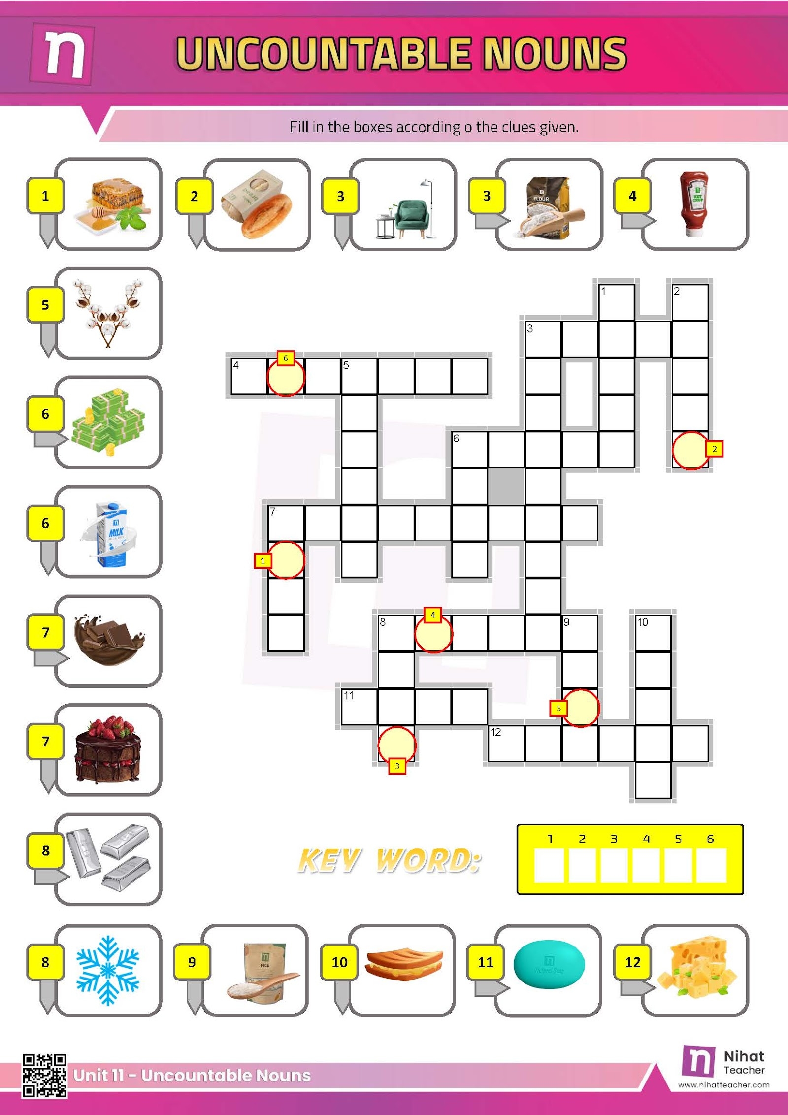 Crossword Puzzles Nouns Printable Crossword Puzzles Nouns Printable
